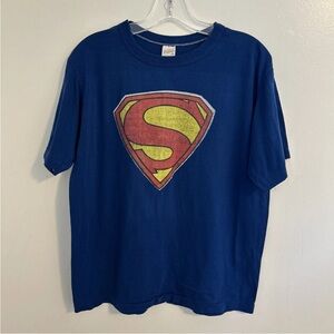 70’s Vintage Superman Sportswear Brand Single Stitch Blue T-Shirt Large (42-44)